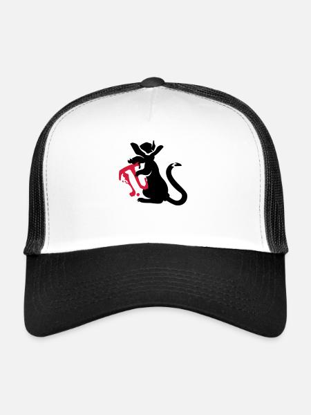 pi-rat / Pi-Ratte (e, 2c) - Trucker Cap - Weiß/Schwarz
