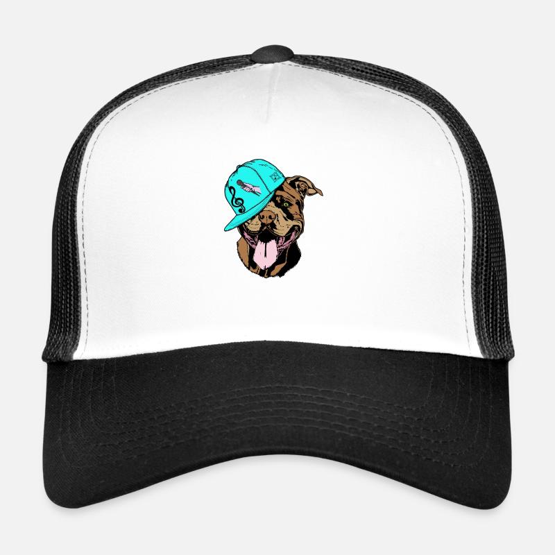 American Bully XL-Musiknote-Hip Hop-Capi-Microphon Trucker Cap