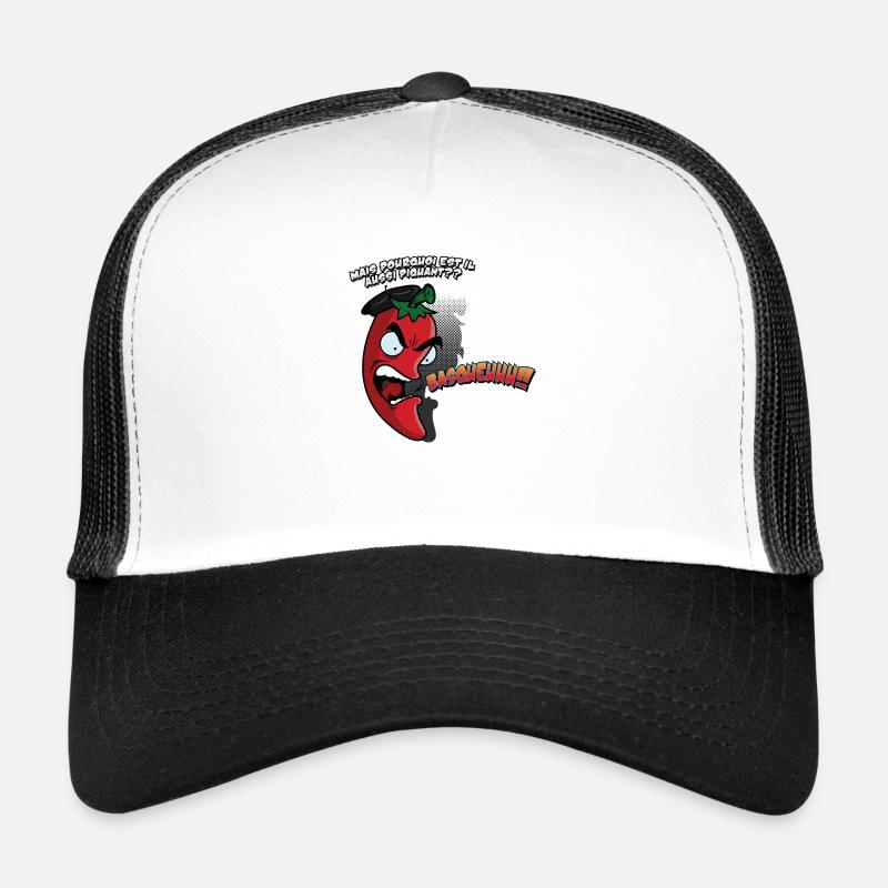 Piment Basque - Casquette trucker  - blanc/noir