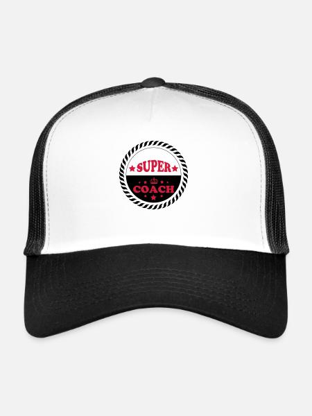 Super coach - Casquette trucker  - blanc/noir - Devant