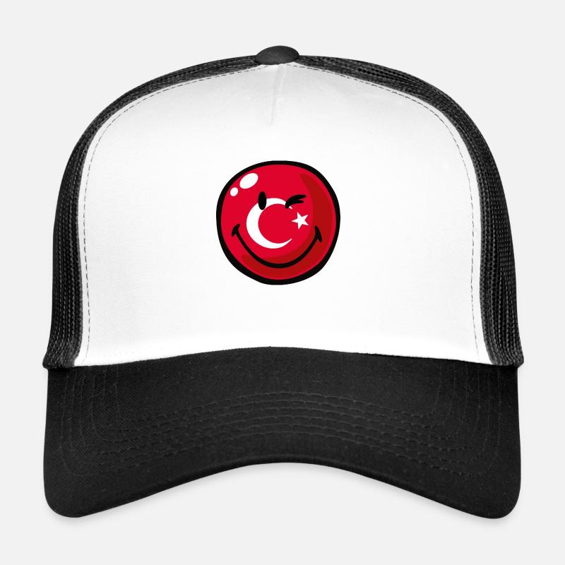 Smiley Flag Turkey - Trucker Cap - Weiß/Schwarz