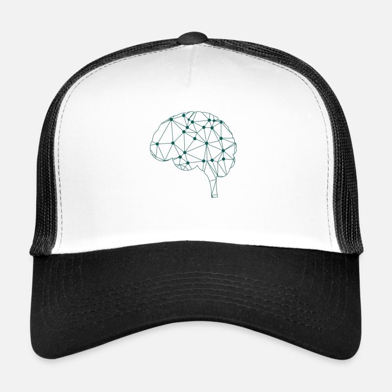 Linear Brain - Trucker Cap - Weiß/Schwarz