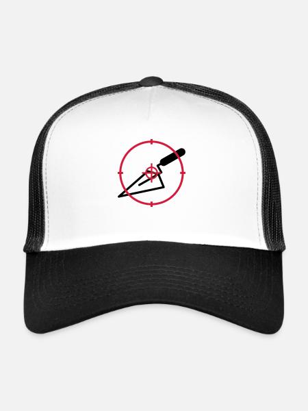 carreleur / carrelage / construction / maçon - Casquette trucker  - blanc/noir - Devant