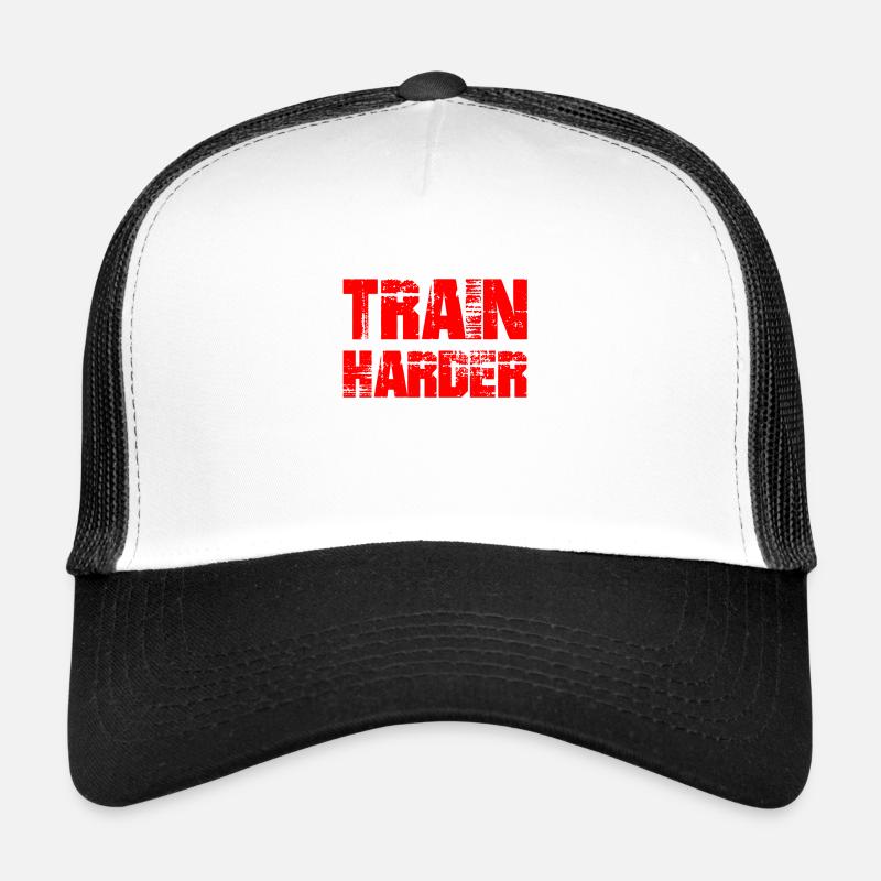 train harder - Trucker Cap - Weiß/Schwarz