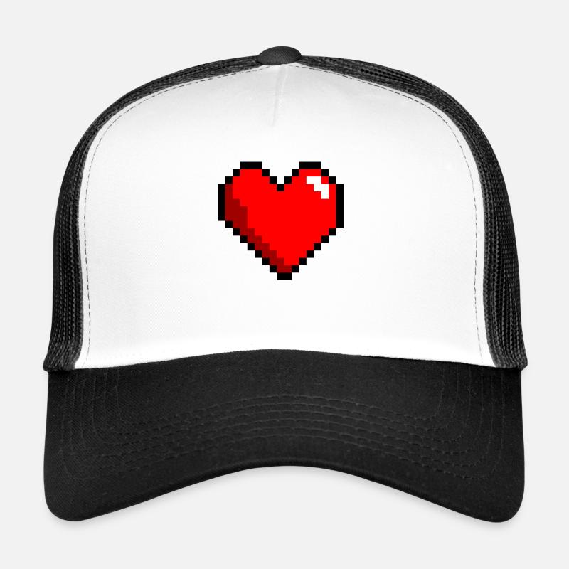 Pixel Gaming Herz Leben Liebe Trucker Cap