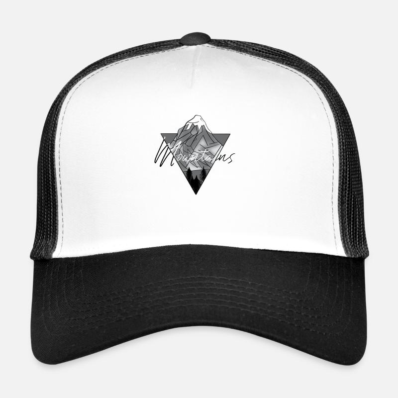 MOUNTAINS - Casquette trucker  - blanc/noir