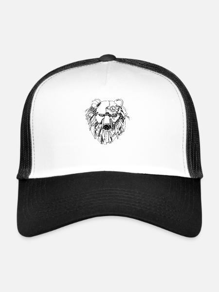 steampank bear - Trucker Cap - white/black - Front