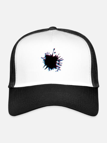 3D blob splashes - Trucker Cap - white/black - Front