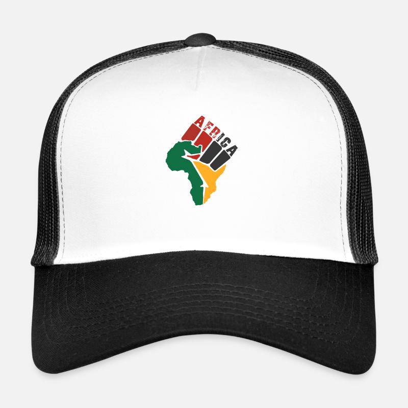 Afrique - Casquette trucker  - blanc/noir