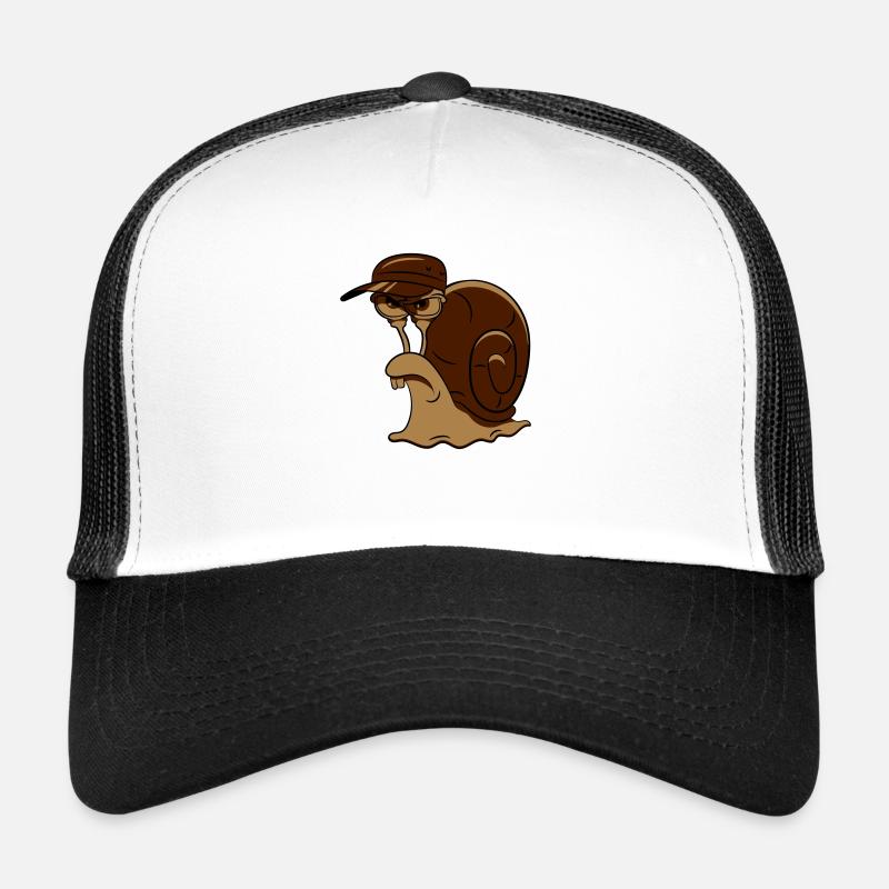 Snail funny evil - Trucker Cap - white/black