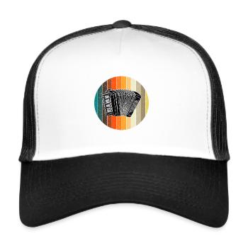 Accordéon styrien - Casquette trucker  - blanc/noir - Devant