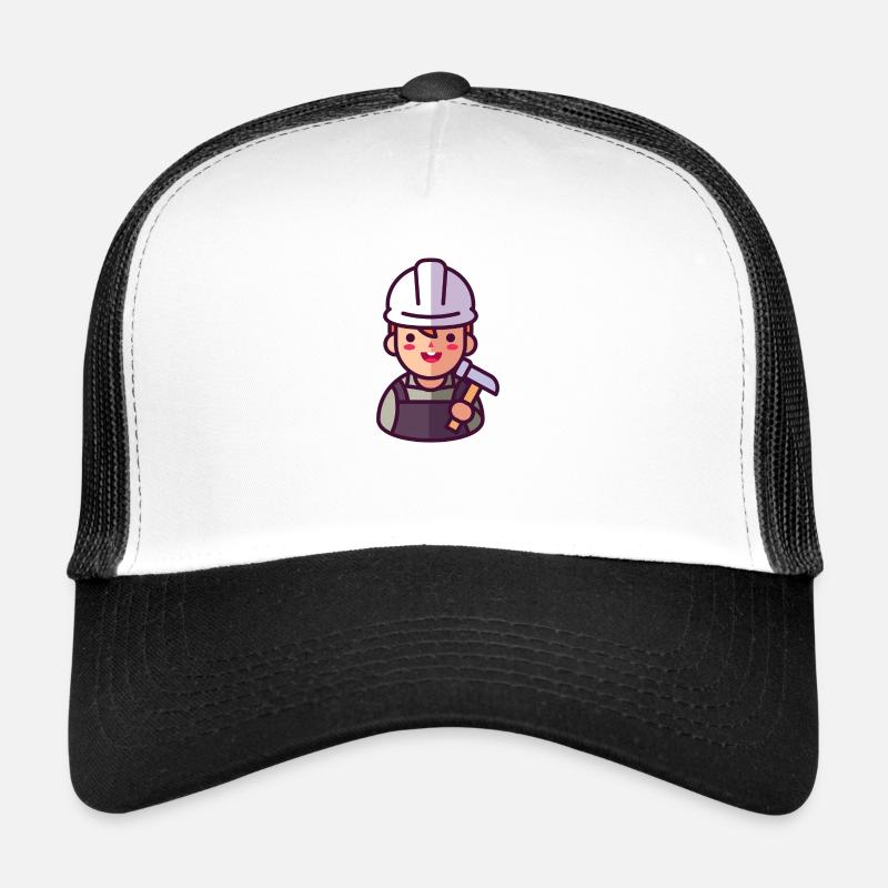 Bauarbeiter - Trucker Cap - Weiß/Schwarz