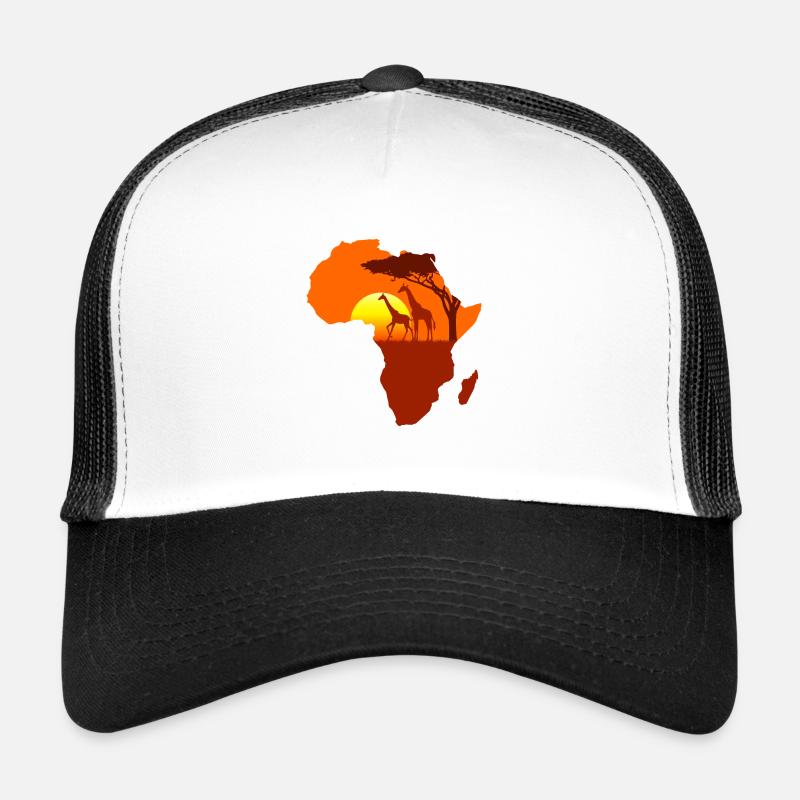 Afrika - Trucker Cap - Weiß/Schwarz