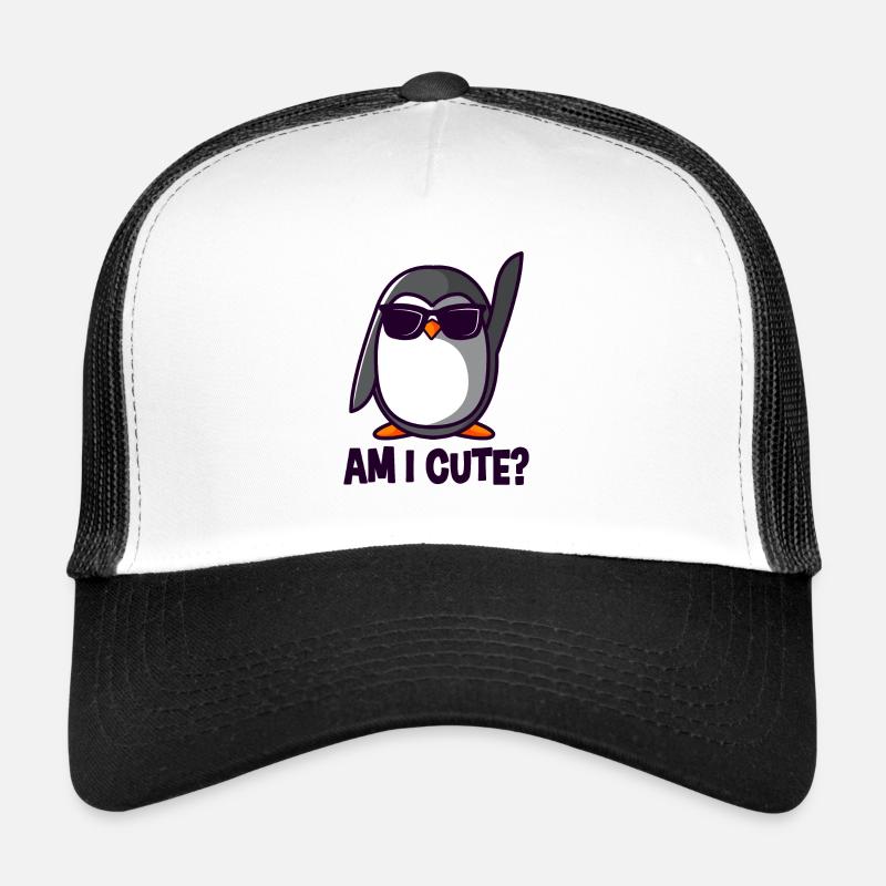 Am I cute? Niedlicher Pinguin Geschenk Trucker Cap