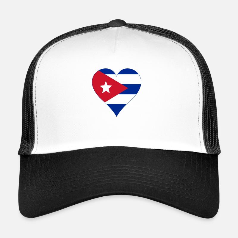 Cuba Drapeau Coeur Casquette trucker 