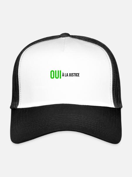 oui à la justice - Casquette trucker  - blanc/noir - Devant