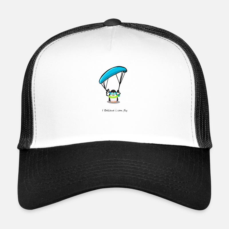 Paraglider paragliding mountains penguin Trucker Cap