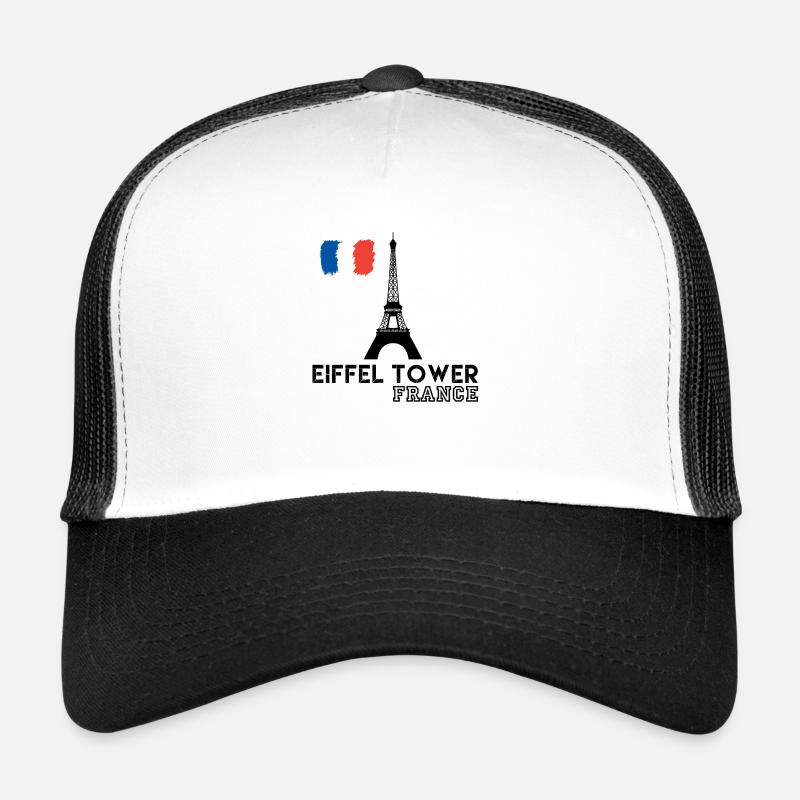 Tour Eiffel, Tour Eiffel Paris, Tour Eiffel - Casquette trucker - blanc/noir