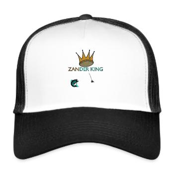 Zander Fisch Fischen angeln - Trucker Cap - Weiß/Schwarz - Vorne