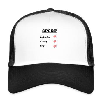 Sport - Trucker Cap - Weiß/Schwarz - Vorne