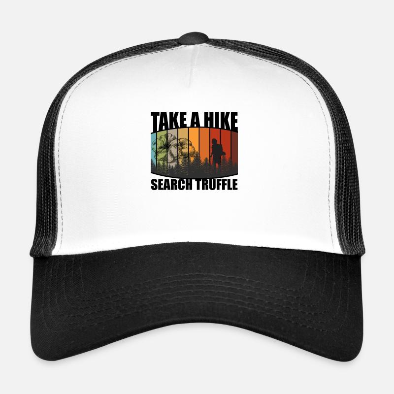 Truffle, Dog, Mushroom, Hunter, Hiking - Trucker Cap - white/black