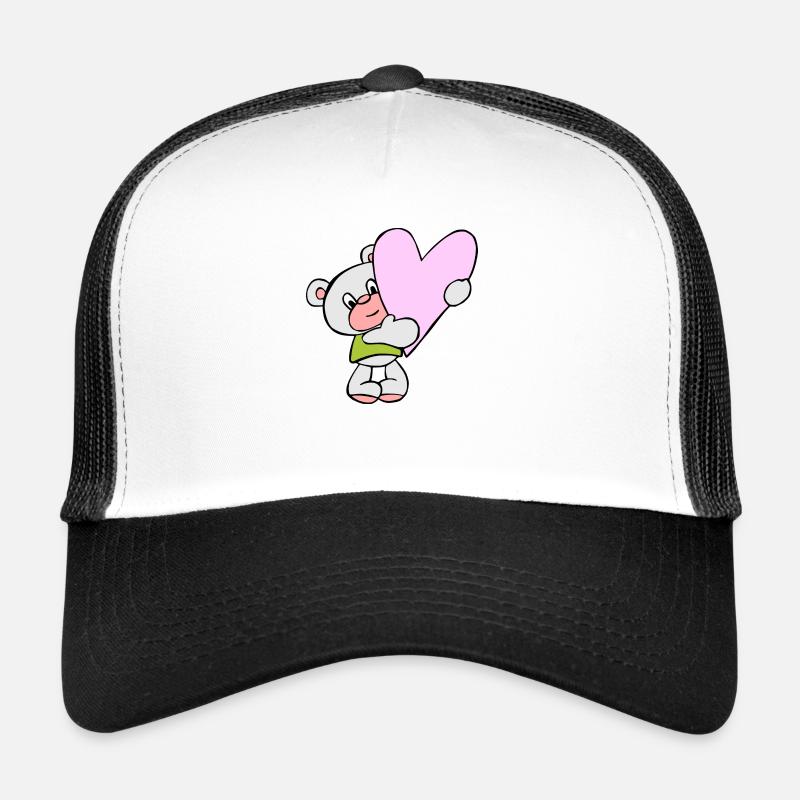 Bär mit Herz - Trucker Cap - Weiß/Schwarz