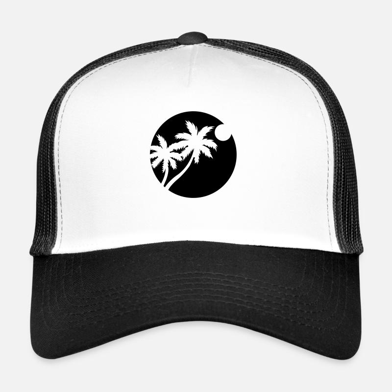 palmen - Trucker Cap - Weiß/Schwarz
