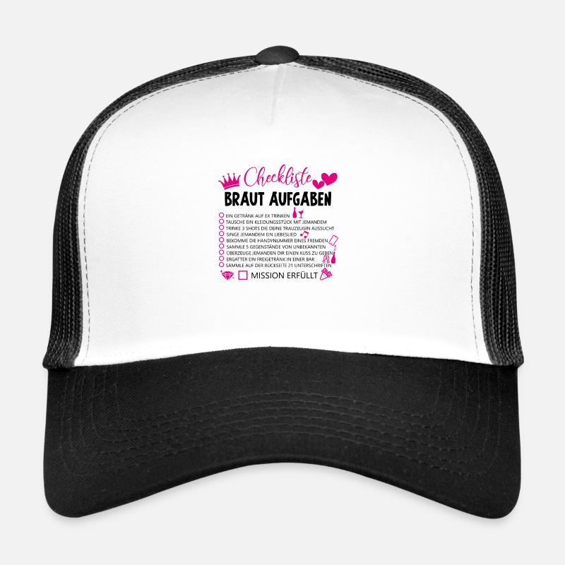 Checkliste braut aufgaben Geschenk Hochzeit Ehe Trucker Cap