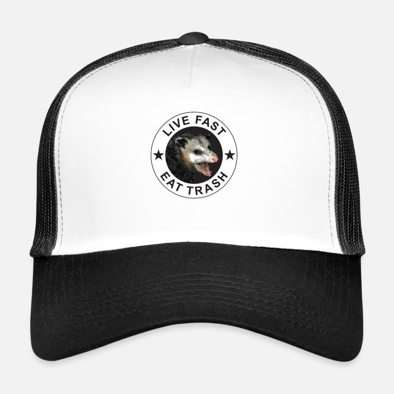 Live Fast Eat Trash Possum Trucker Cap