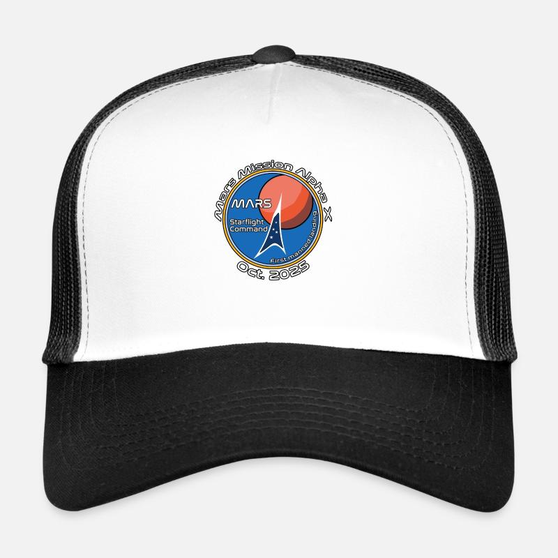 Mars Mission Alpha X - Casquette trucker  - blanc/noir