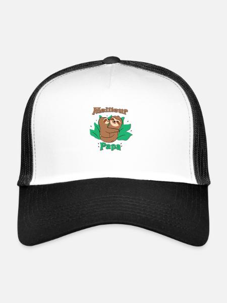 Meilleur Papa - Casquette trucker  - blanc/noir - Devant