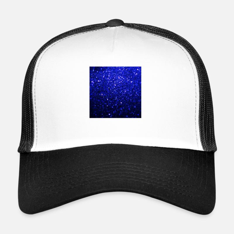 Sparkling Dark Blue Glitter Trucker Cap