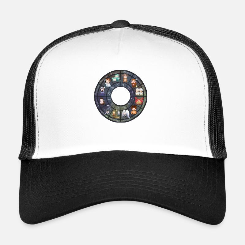 Chibi Zodiac - Trucker Cap - Weiß/Schwarz