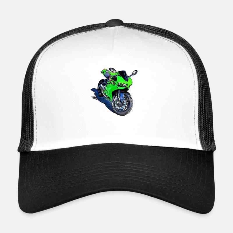 Sport Motorcycle Green - Trucker Cap - white/black