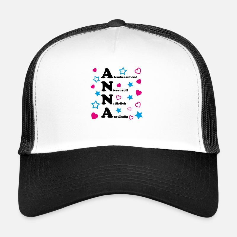 Anna - Trucker Cap - Weiß/Schwarz