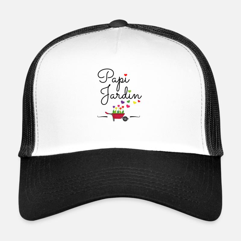 Papi Jardin Idée cadeau original - Casquette trucker  - blanc/noir