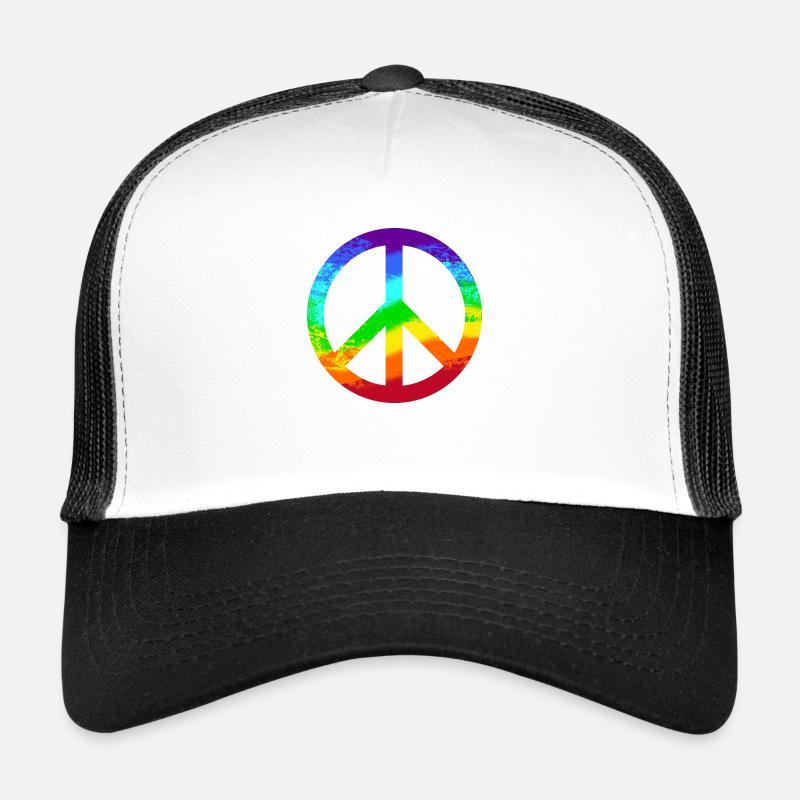 Peace Sign Rainbow Peace Pacifist Reggae Trucker Cap