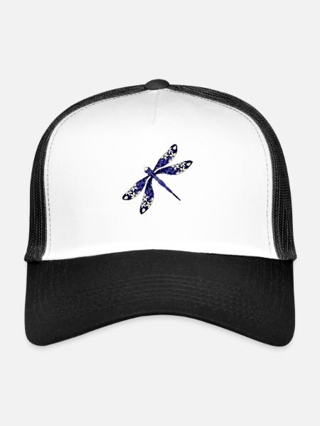 Libellule - Casquette trucker  - blanc/noir - Devant