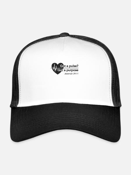 Christian Design Heartbeat a eu un pouls, a eu un - Casquette trucker  - blanc/noir - Devant