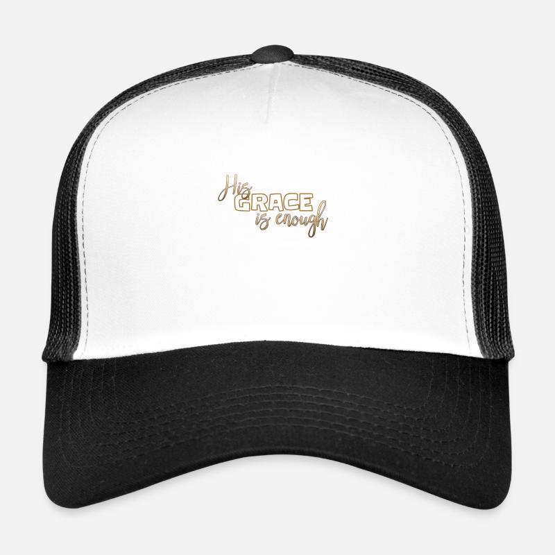 Christliches Design Seine Gnade ist genug - Trucker Cap - Weiß/Schwarz
