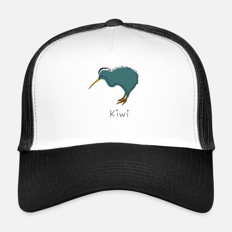 Kiwi 1 - Trucker Cap - Weiß/Schwarz