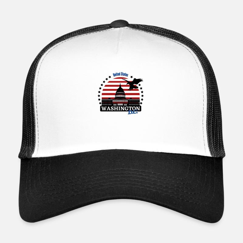 Washington d.c logo - Casquette trucker  - blanc/noir