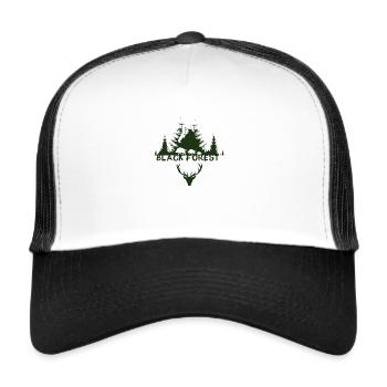schwarzwald,Jäger,wild,wald,hirsch,Adler,geweih - Trucker Cap - Weiß/Schwarz - Vorne