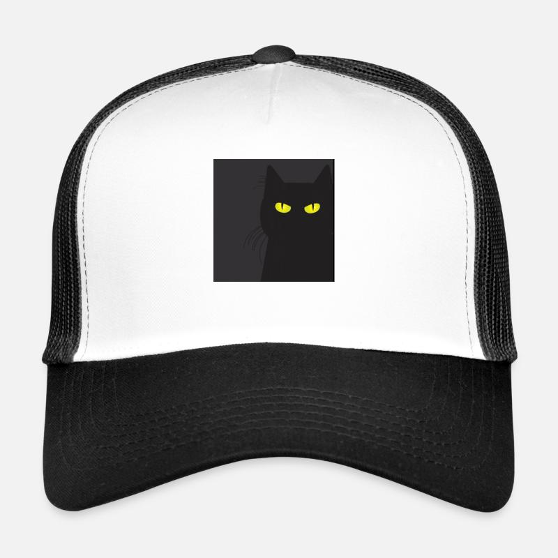 BLACK CAT VOUS REGARDE. Chat qui vous regarde !! Casquette trucker 