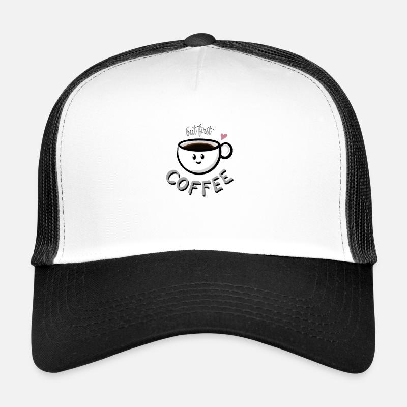 but first COFFEE - Trucker Cap - Weiß/Schwarz