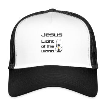 Christian Design Jesus Light of the World - Trucker Cap - white/black - Front