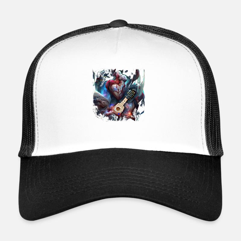 My Bleeding Heart Plays Guitar Trucker Cap