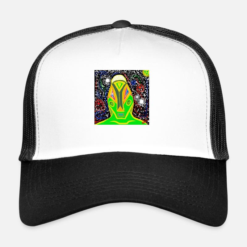 BLUE-EYED ALIEN - Trucker Cap - white/black