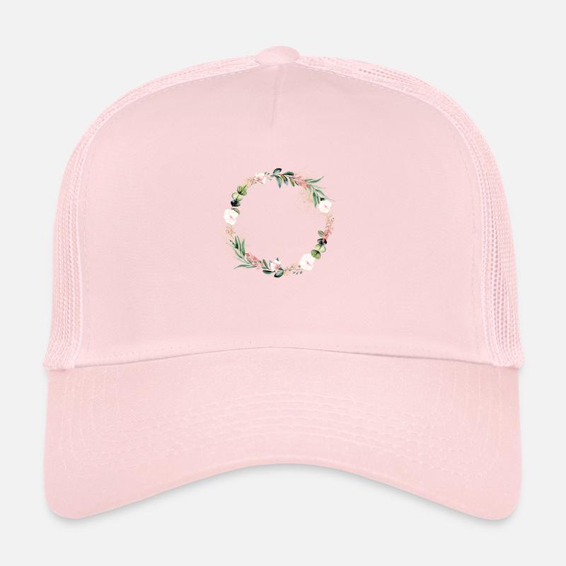 Eucalyptus Flowers Wreath customizable Trucker Cap