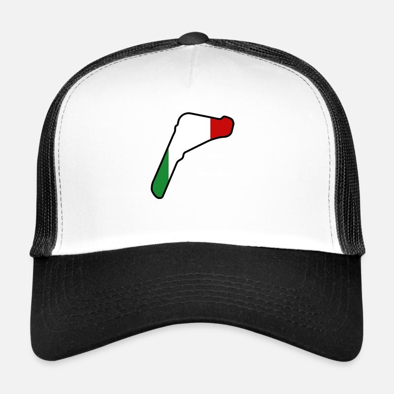 Piste de course d’Italie avec drapeau Casquette trucker 